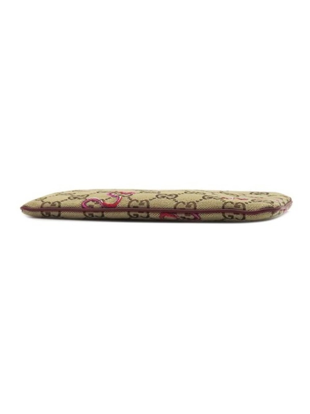 Gucci Clutch Snake Pattern GG Canvas Leather Brown Rosso Ancora Gold Bordeaux - Picture 3 of 9